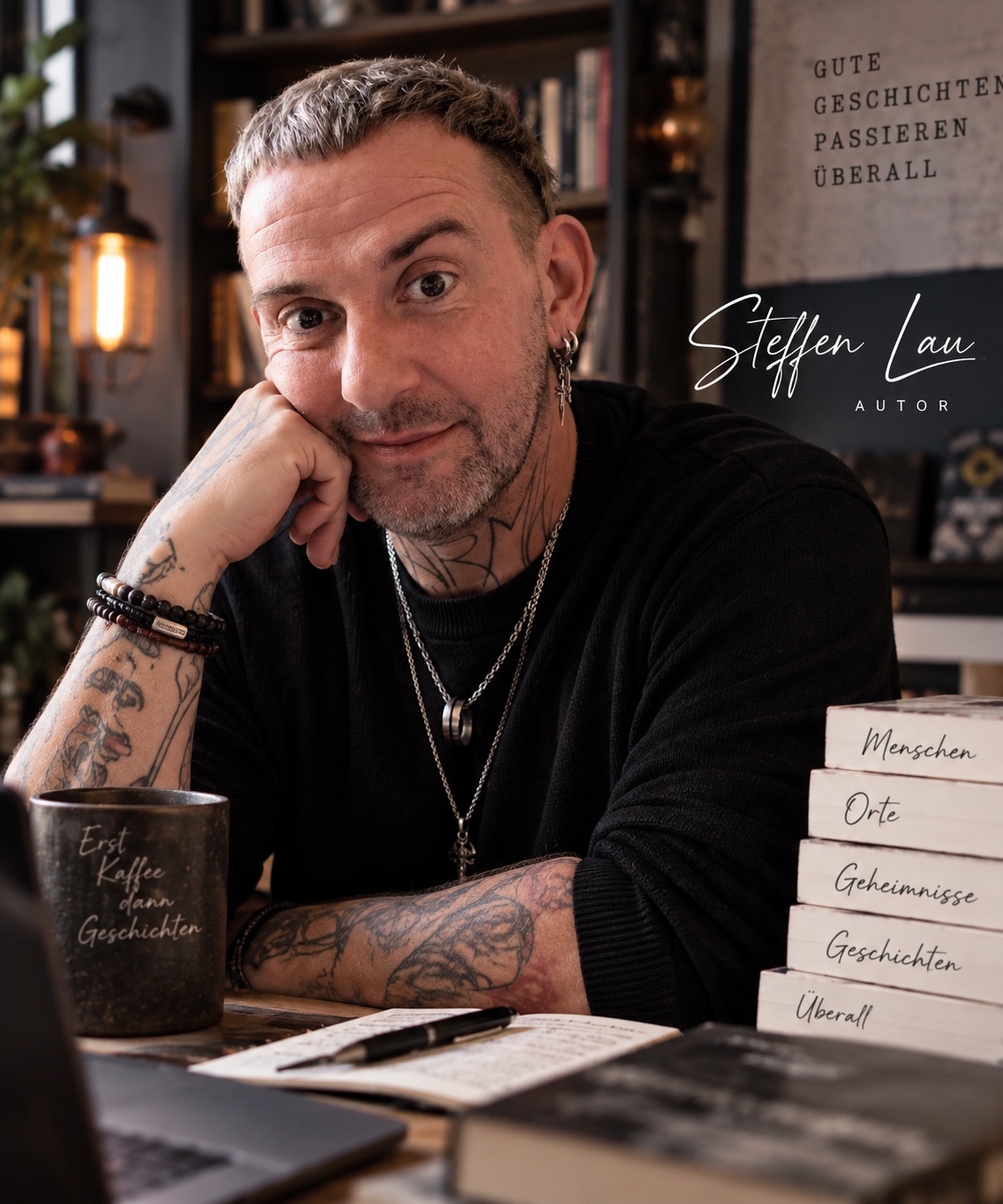 Steffen Lau als Autor an einem Schreibtisch